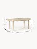 Mozzate Oval Oak Wood Dining Table, 200 x 100 cm