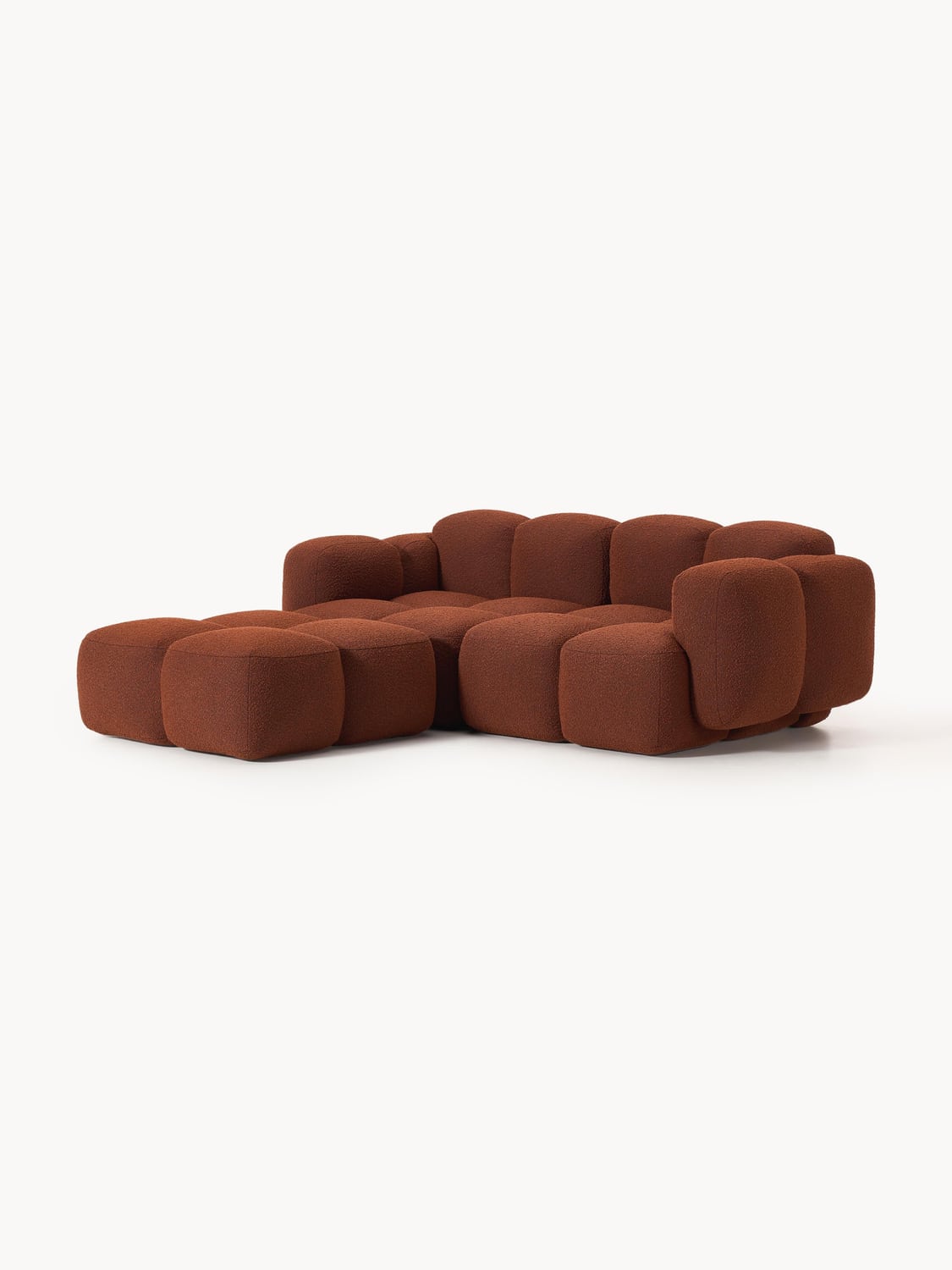 Valbrona Bouclé Modular Sofa (3-seater) with Ottoman (left/right)