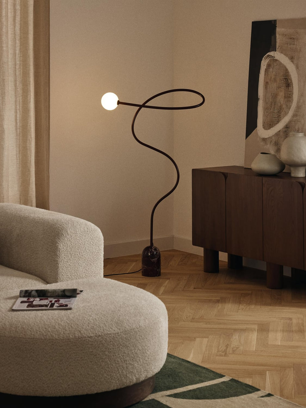 Bregano Floor Lamp with Marble Base