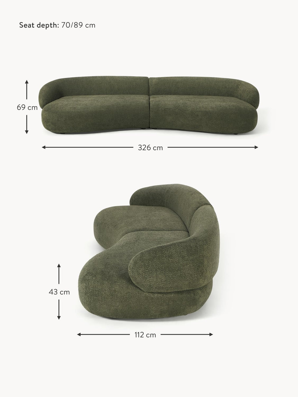 Corvara Teddy Bouclé Sofa (4-seater)