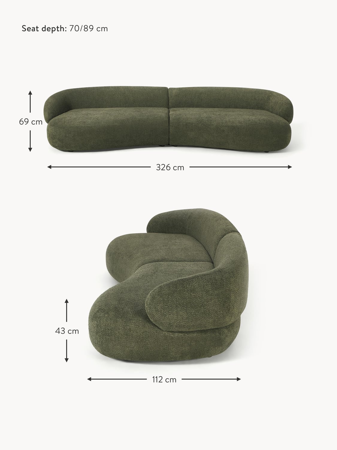 Corvara Teddy Bouclé Sofa (4-seater)