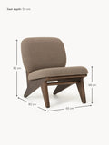 Brienno Ash Wood Lounge Chair with Bouclé Upholstery