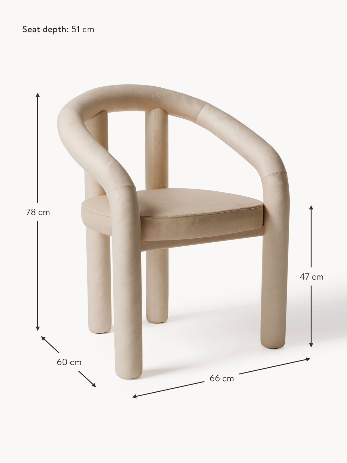 Urbino Velvet Arm Chair