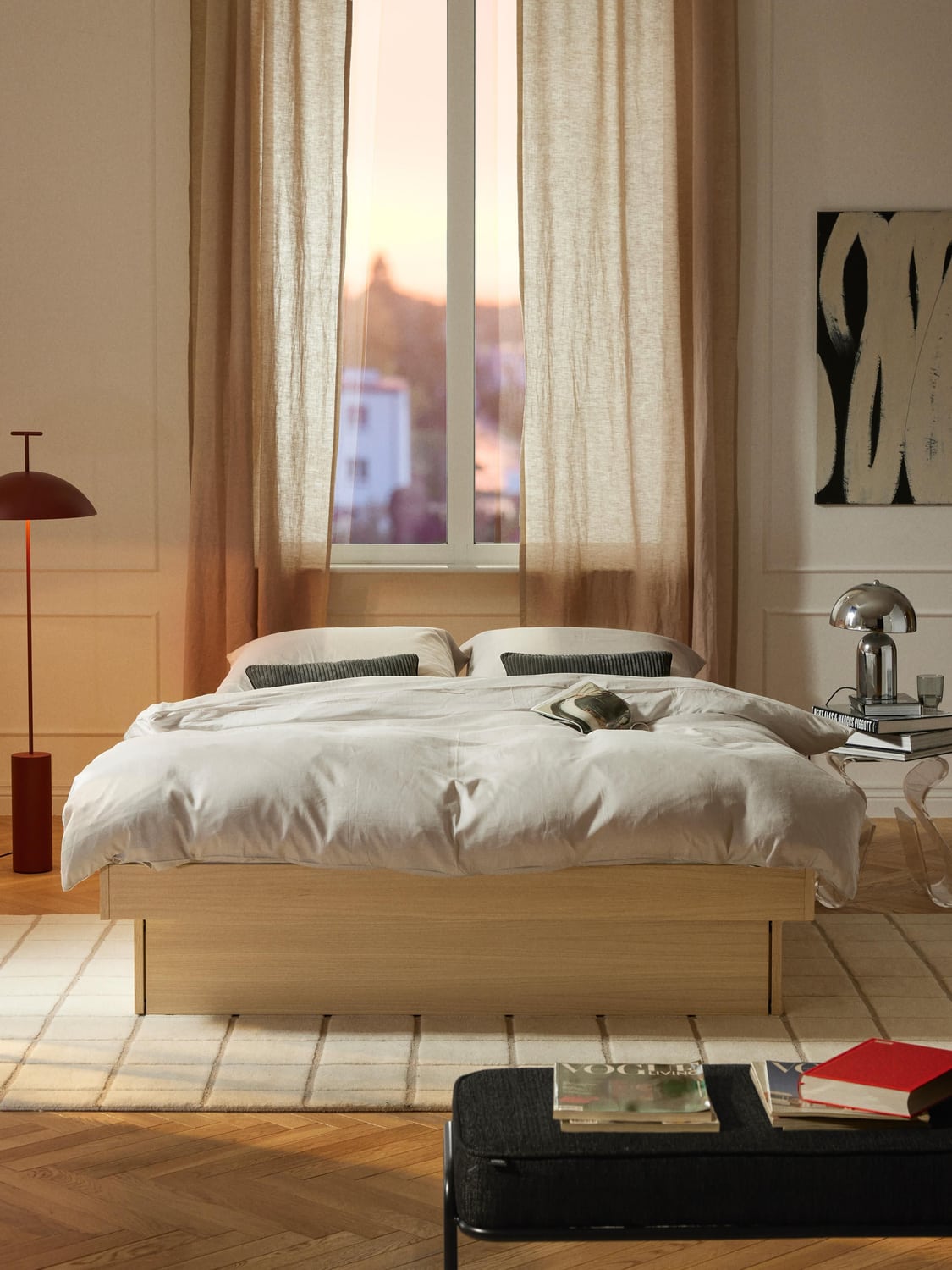 Eupilio Wooden Bed with Drawers