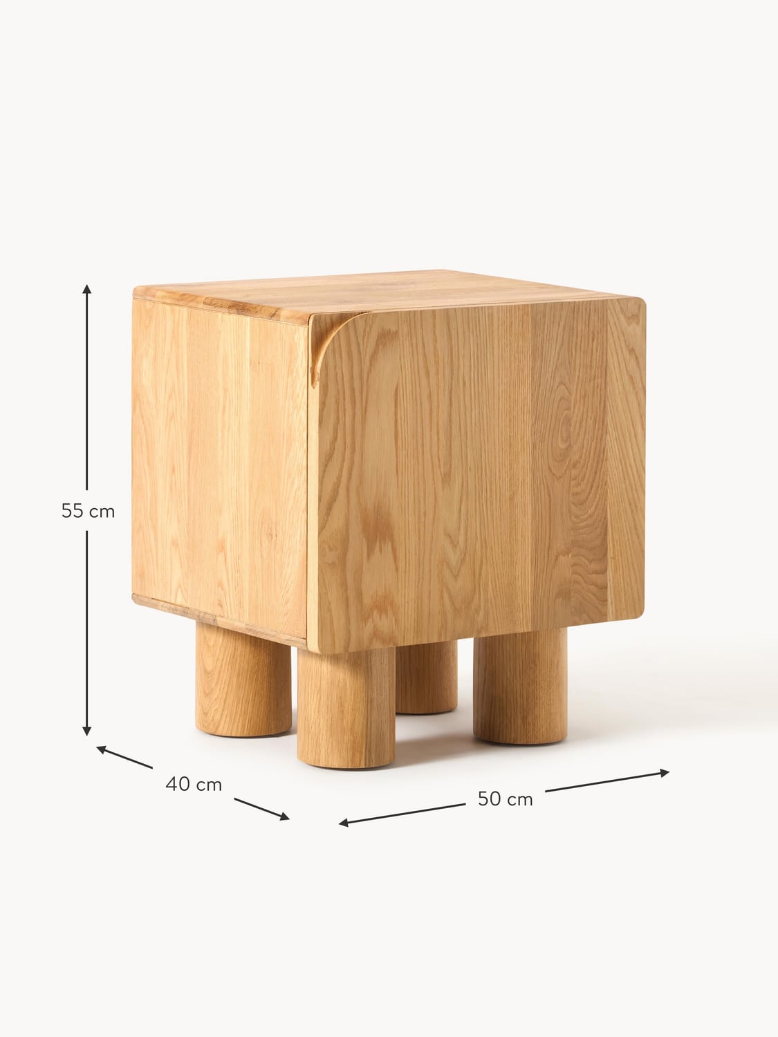 Griante Oak Wood Bedside Table
