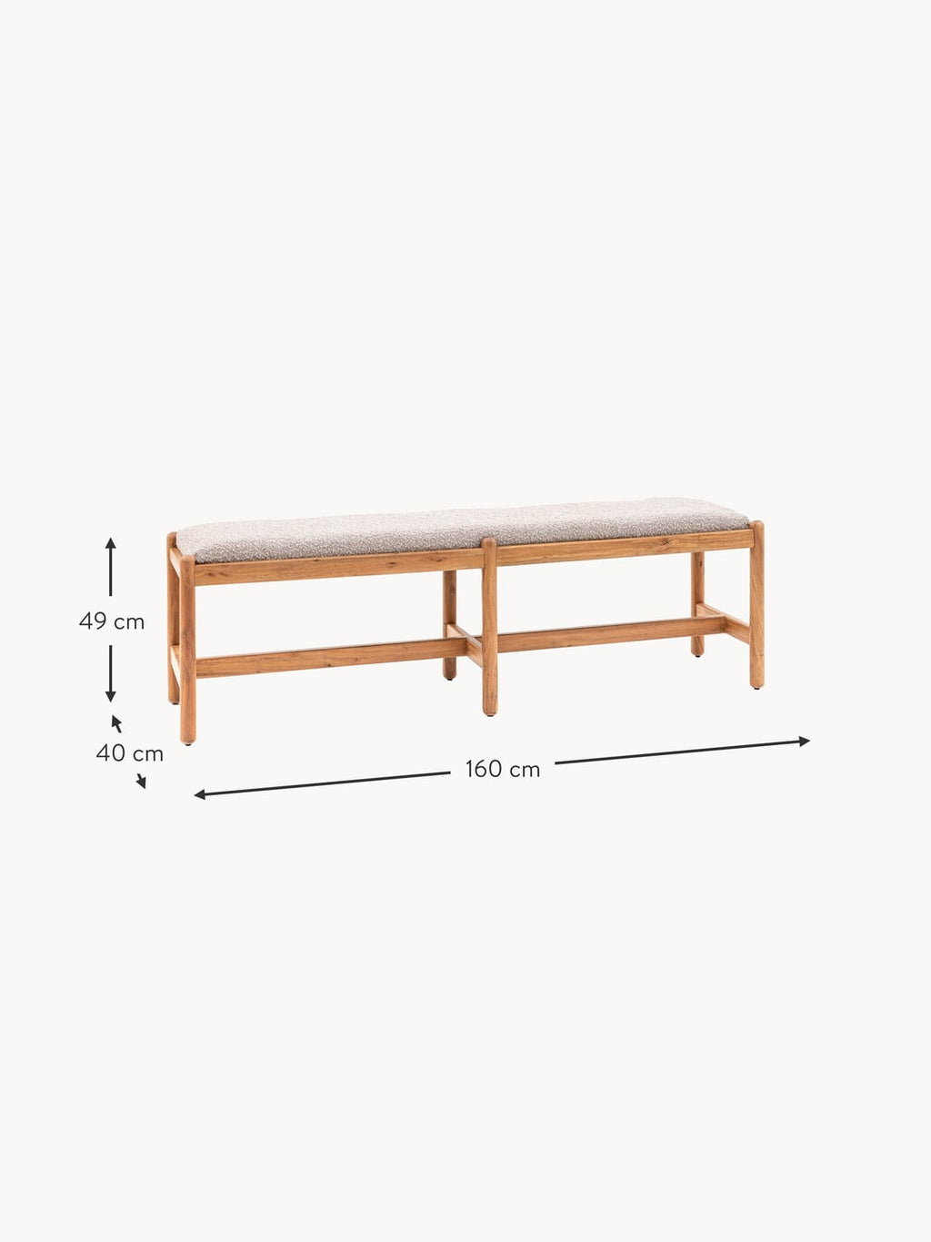 Senna Upholstered Bouclé Bench