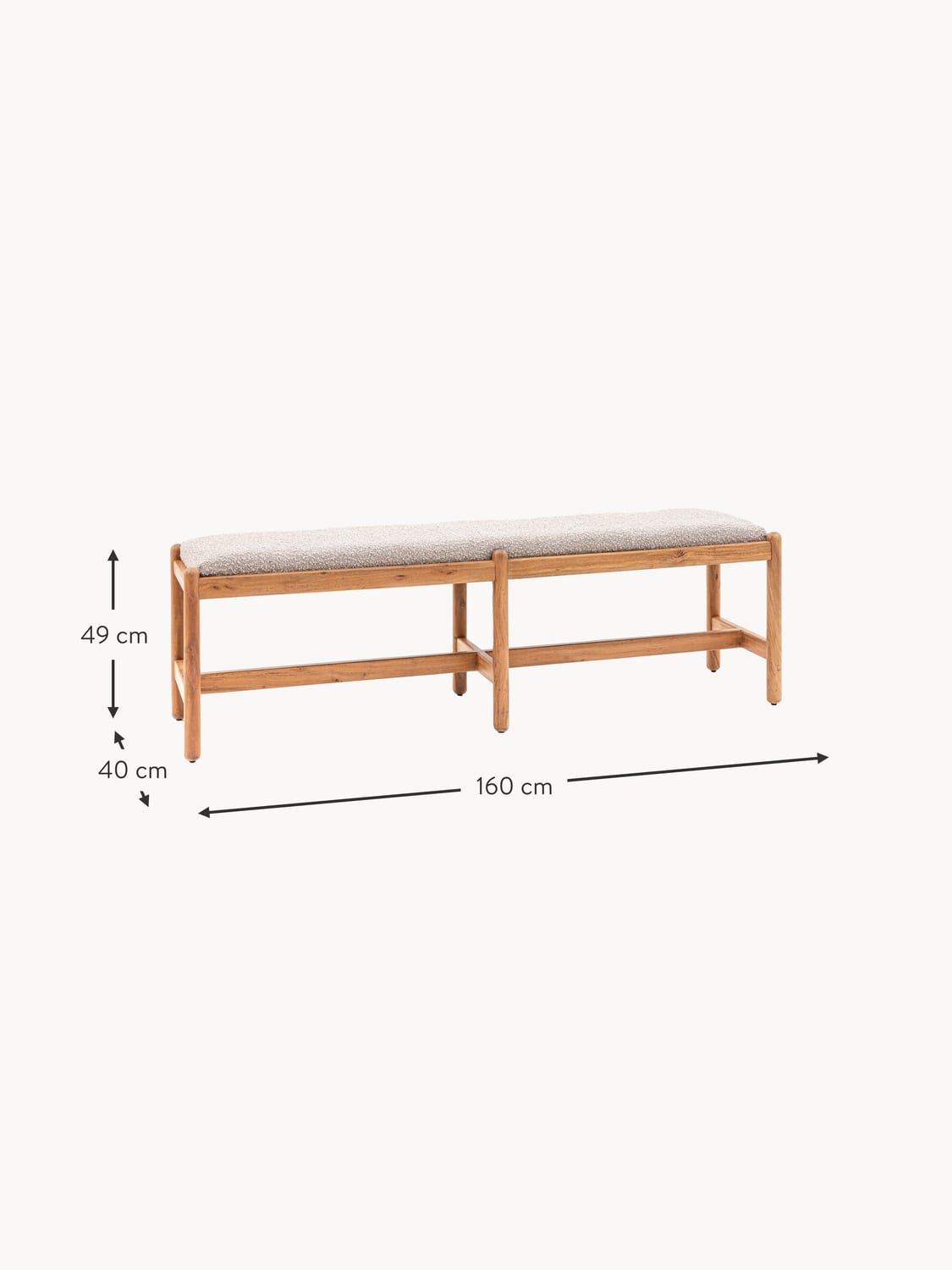 Senna Upholstered Bouclé Bench
