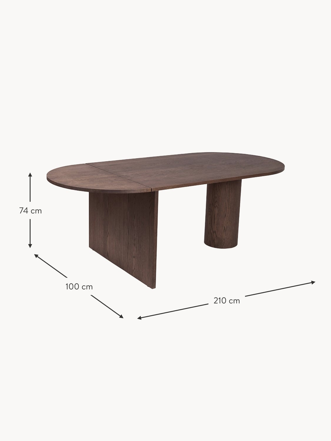 Gironico Extendable Oak Wood Dining Table, 160 - 210 x 100 cm