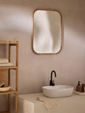 Rovellasca Wall Mirror with Oak Wood Frame