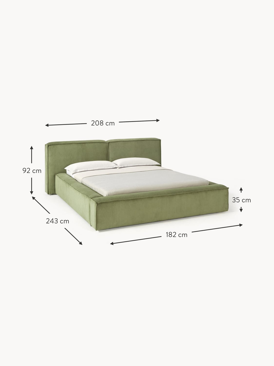 Tavordo Upholstered Corduroy Bed