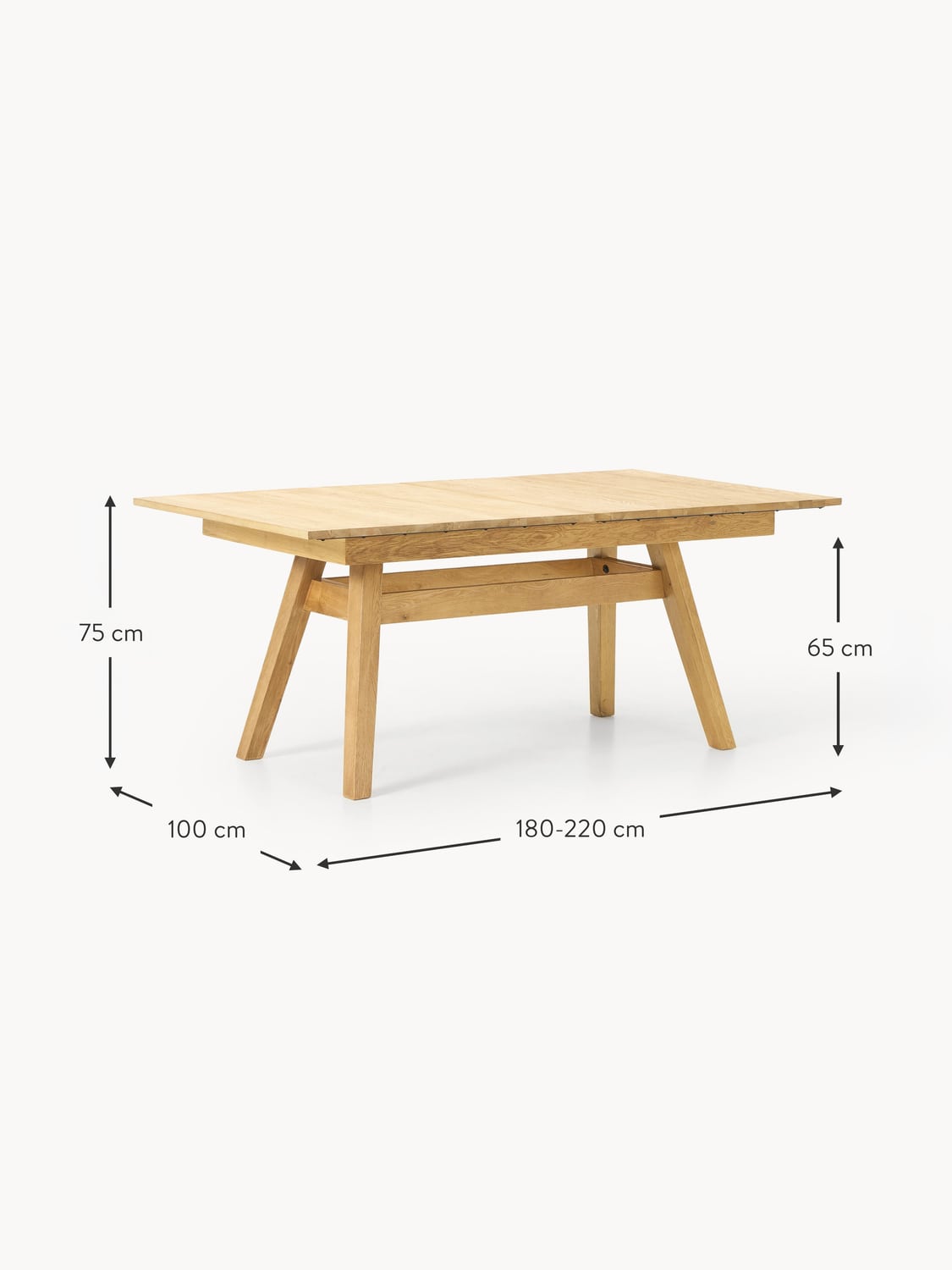 Valmora Extendable Dining Table, 180 - 220 x 100 cm
