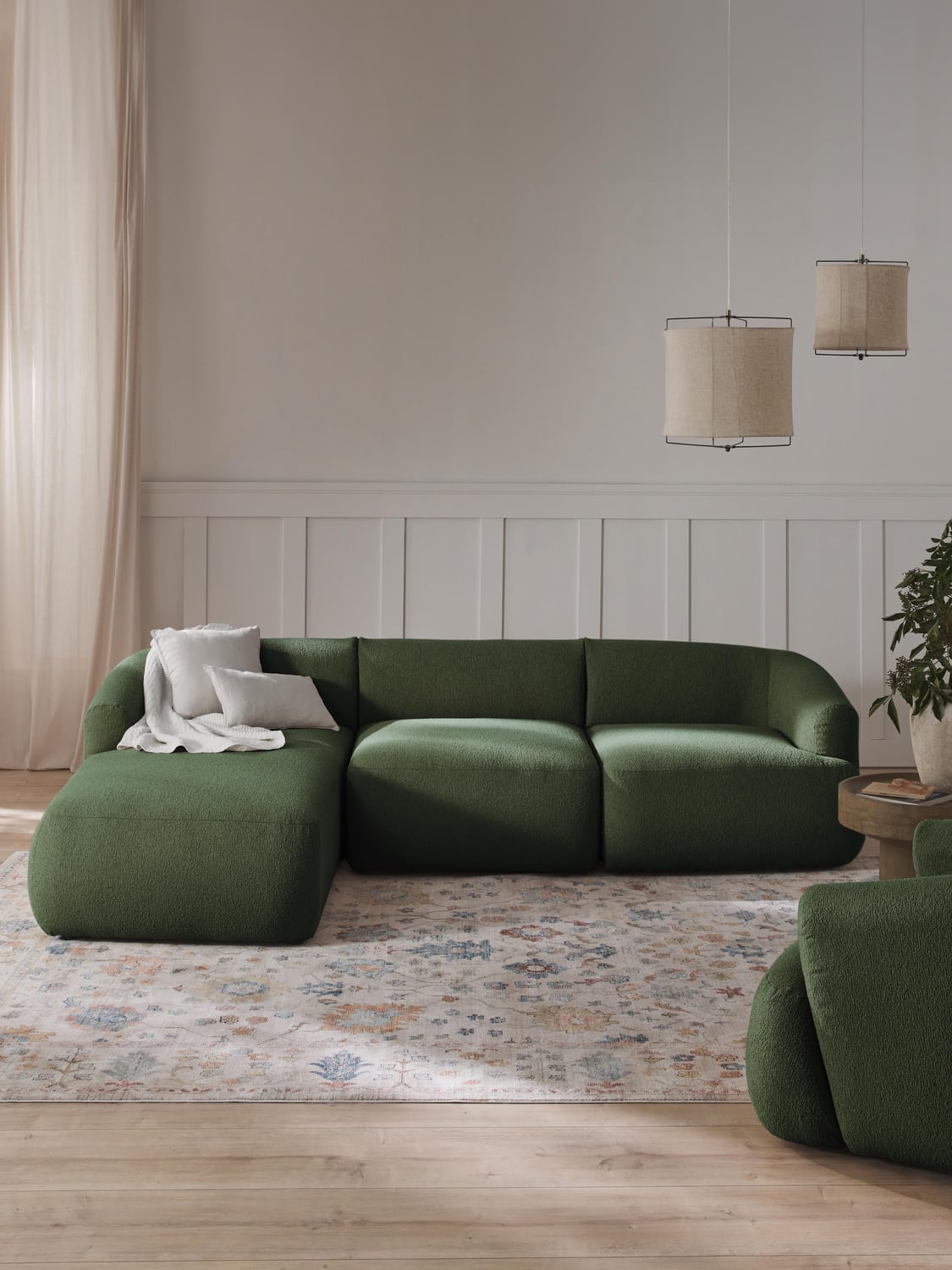 Lavena Modular Bouclé Corner Sofa (3-seater)