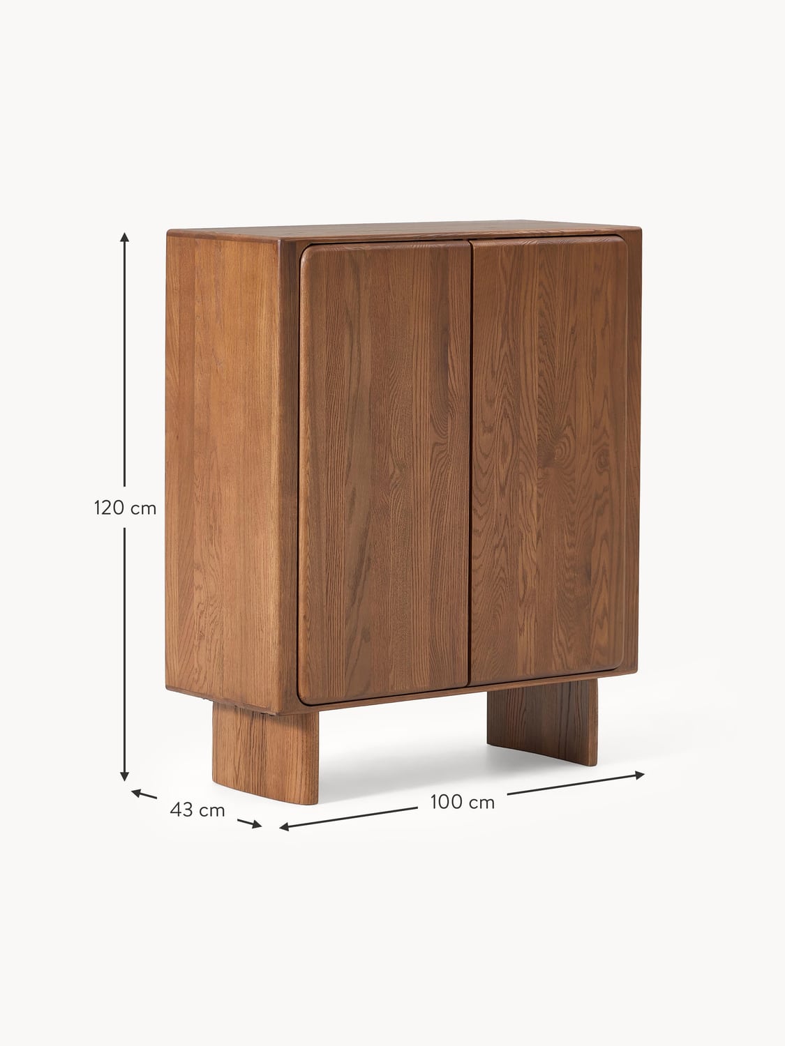 Rivolta Oak Wood Highboard