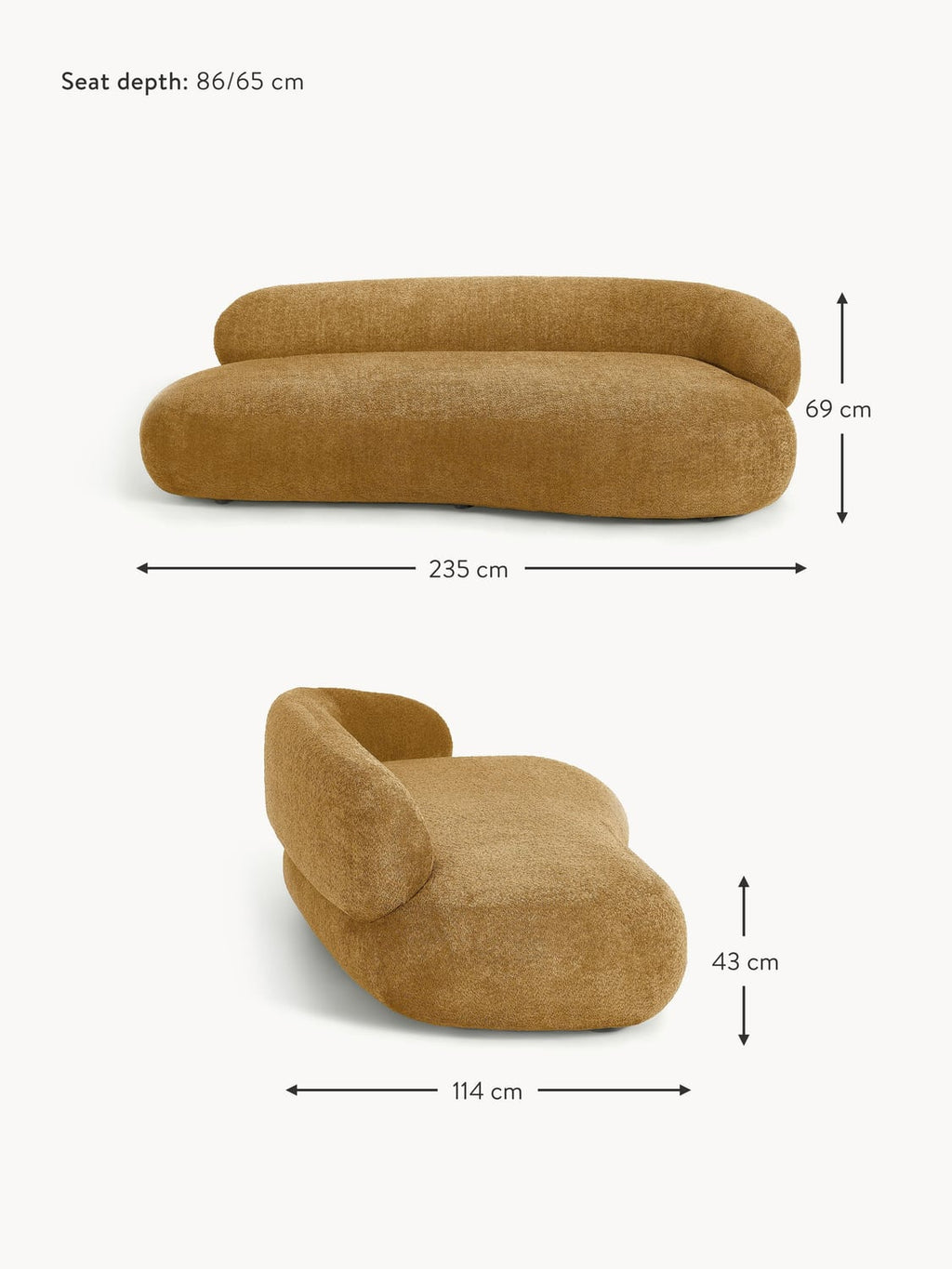 Corvara Teddy Bouclé Sofa (3-seater)