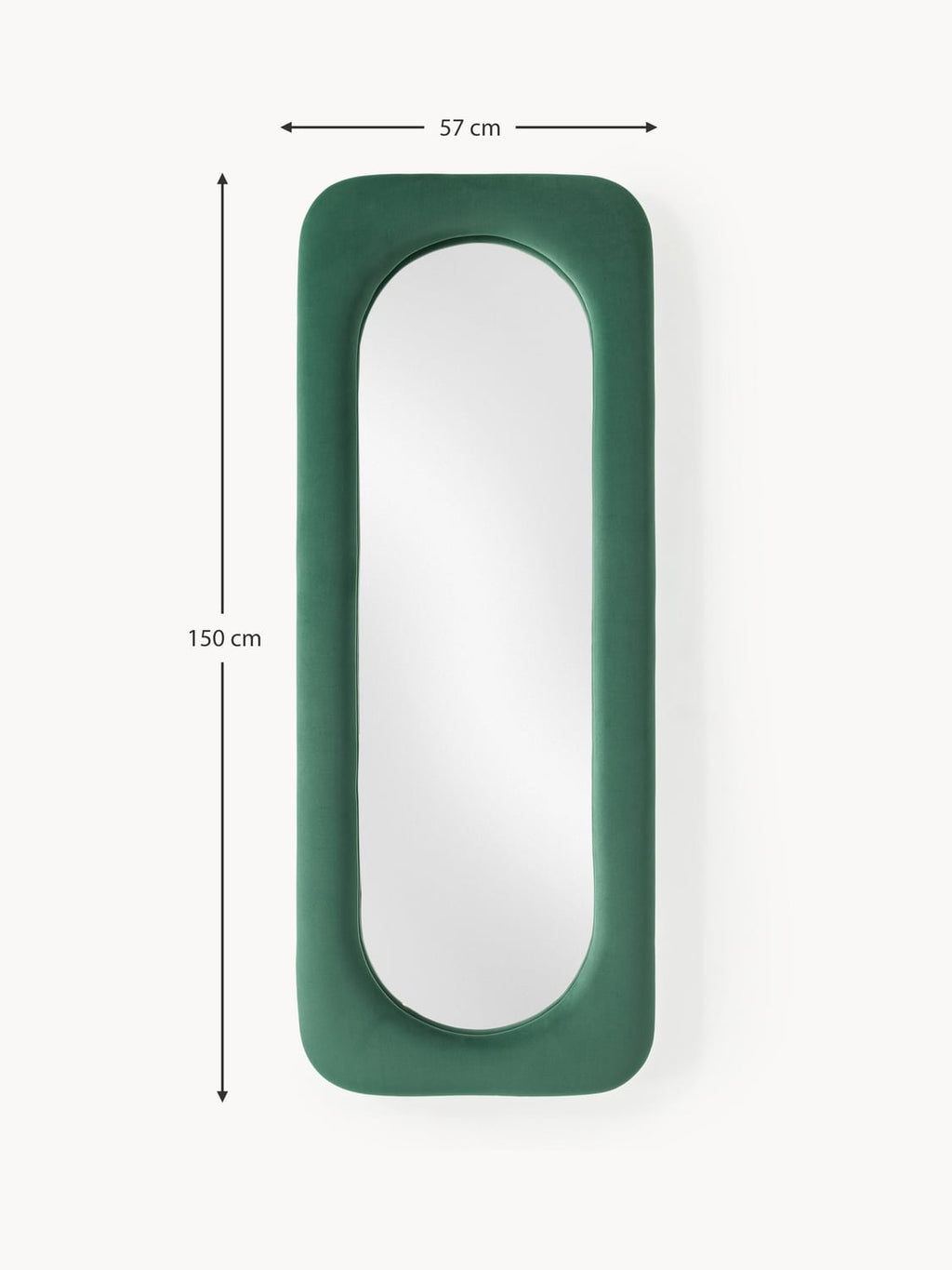 Albiolo Full-Length Wall Mirror with Velvet Frame