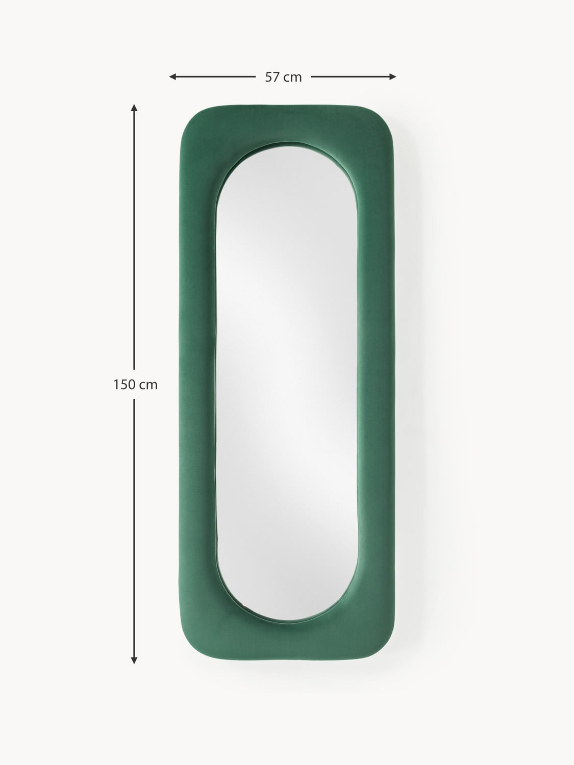 Albiolo Full-Length Wall Mirror with Velvet Frame