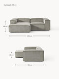Tavordo Corduroy Modular Corner Sofa (3-seater)