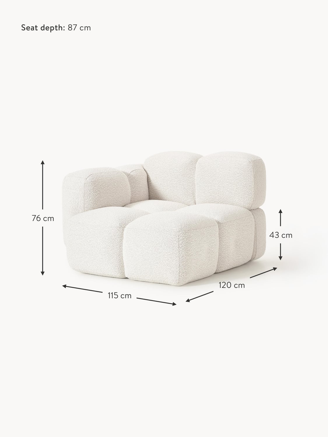 Valbrona Bouclé Corner Module