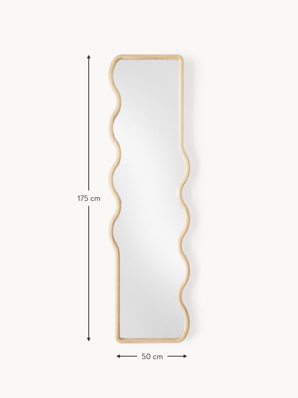Lurate Wavy Wooden Full-Length Wall Mirror