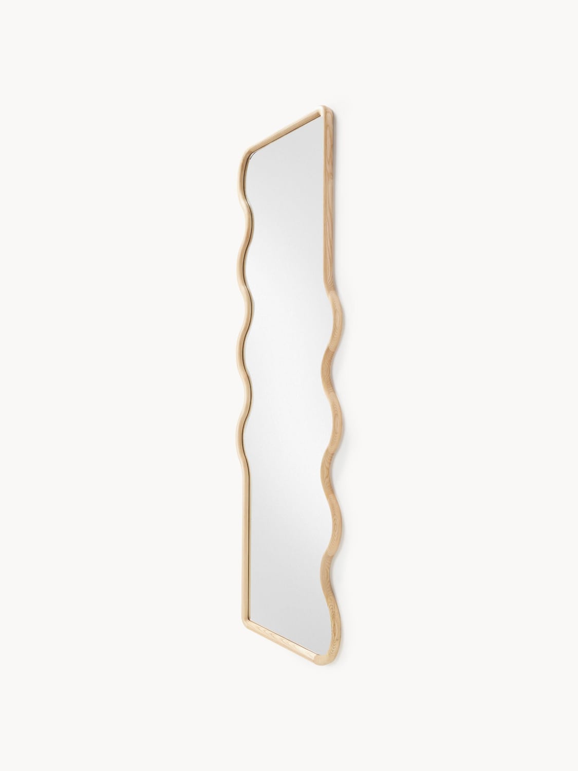 Lurate Wavy Wooden Full-Length Wall Mirror