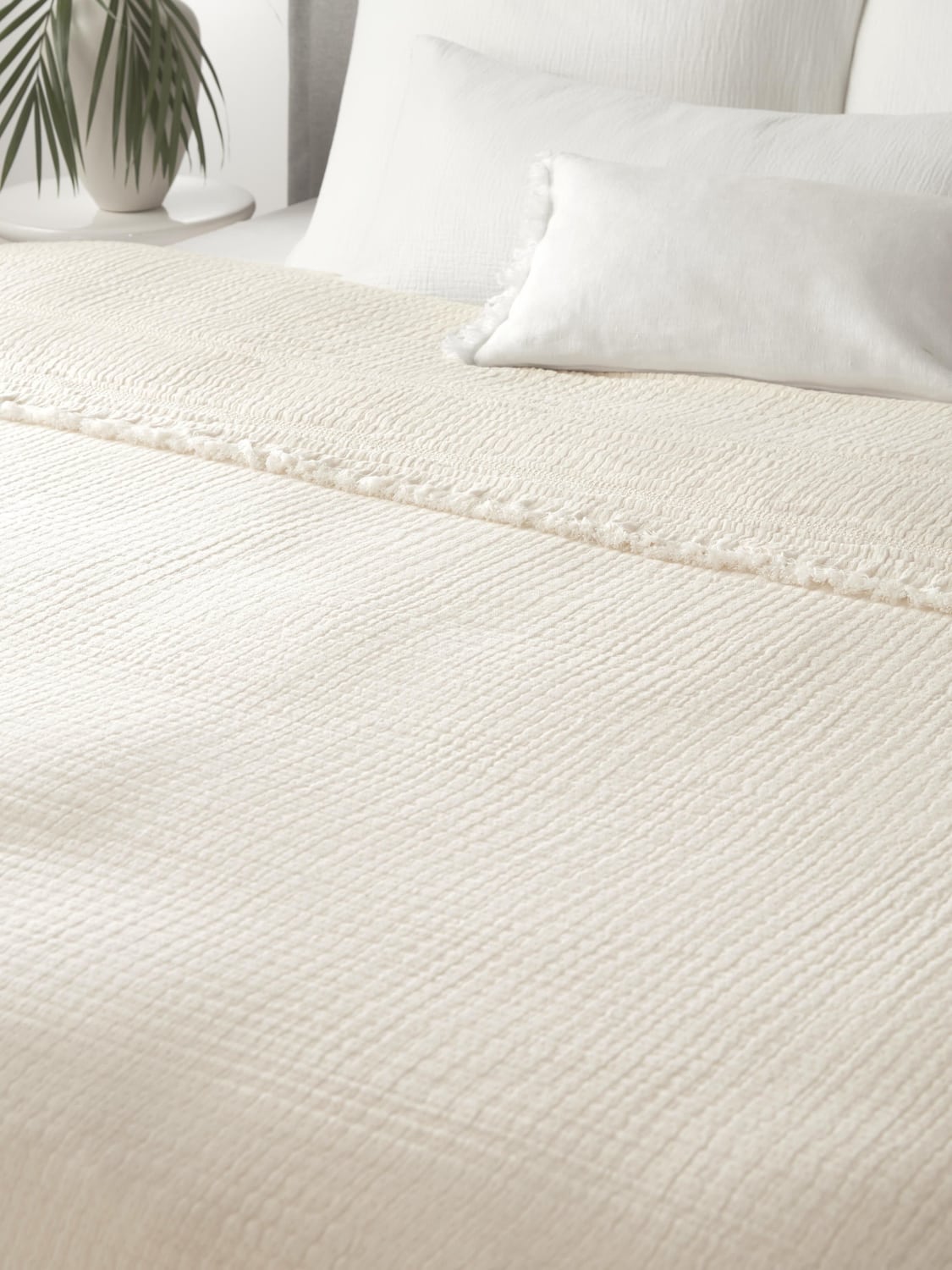 Lurate Cotton Bedspread with Fringes