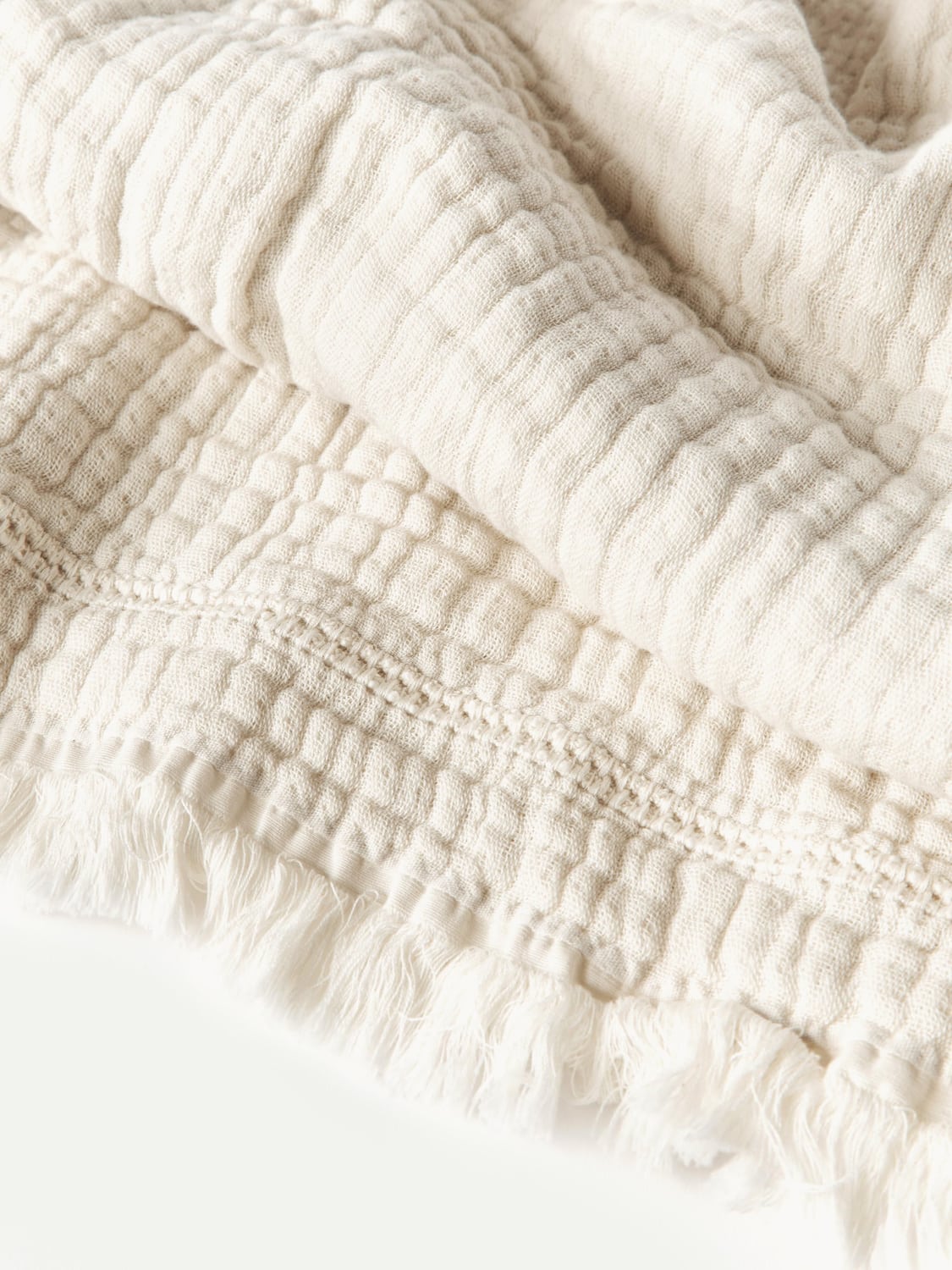 Lurate Cotton Bedspread with Fringes
