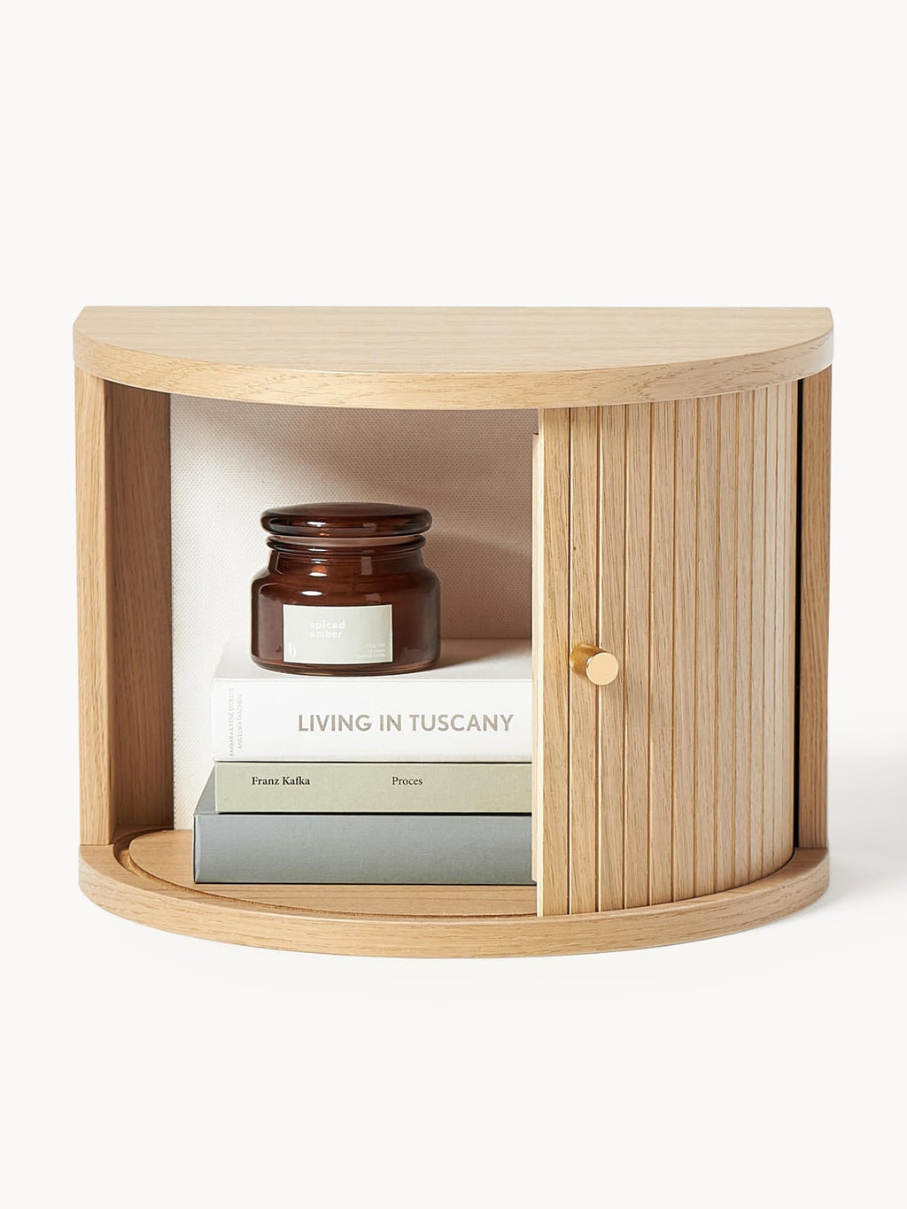 Zavattarello Wall-Mounted Bedside Table with Fluted Front
