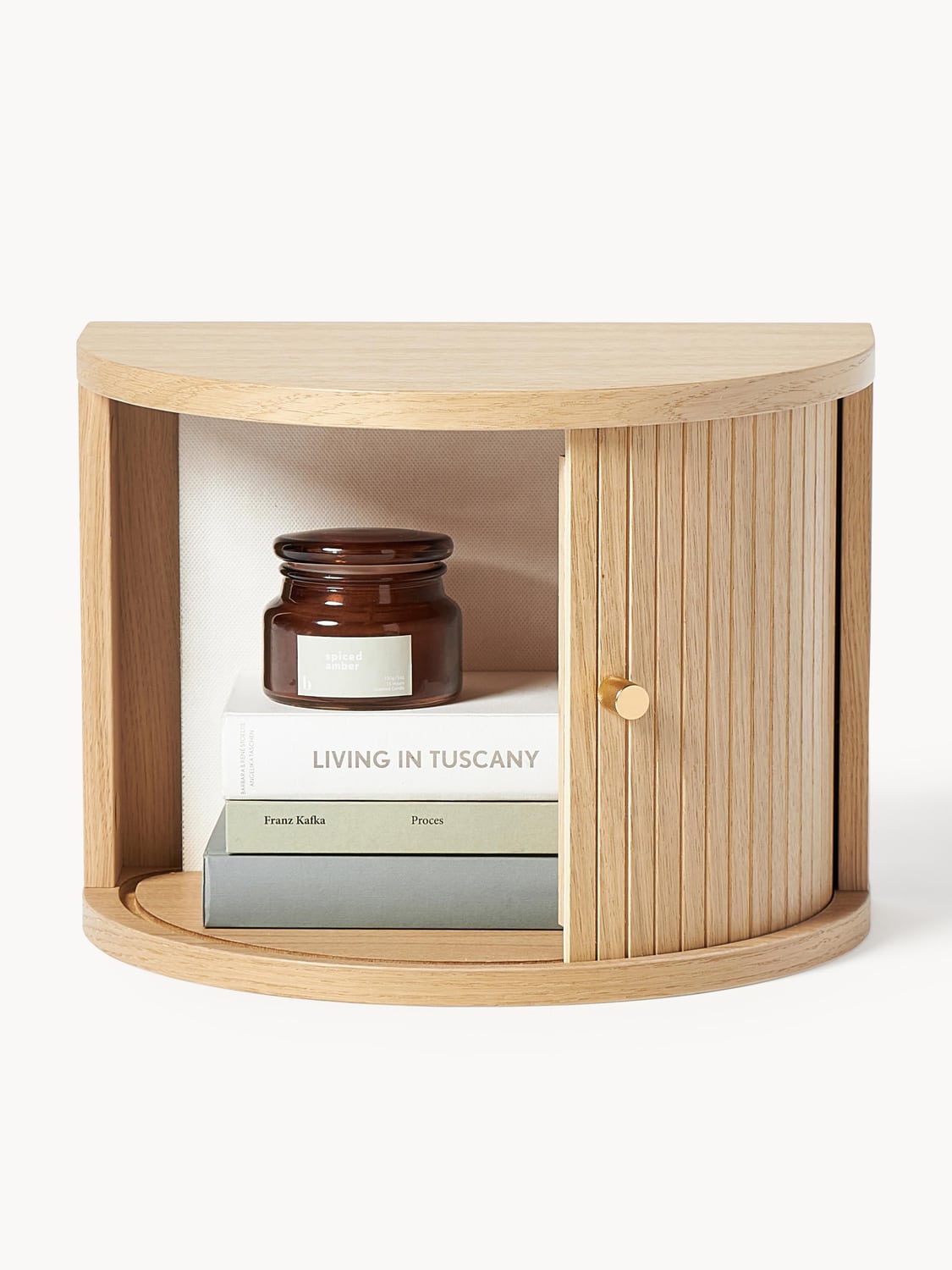 Zavattarello Wall-Mounted Bedside Table with Fluted Front