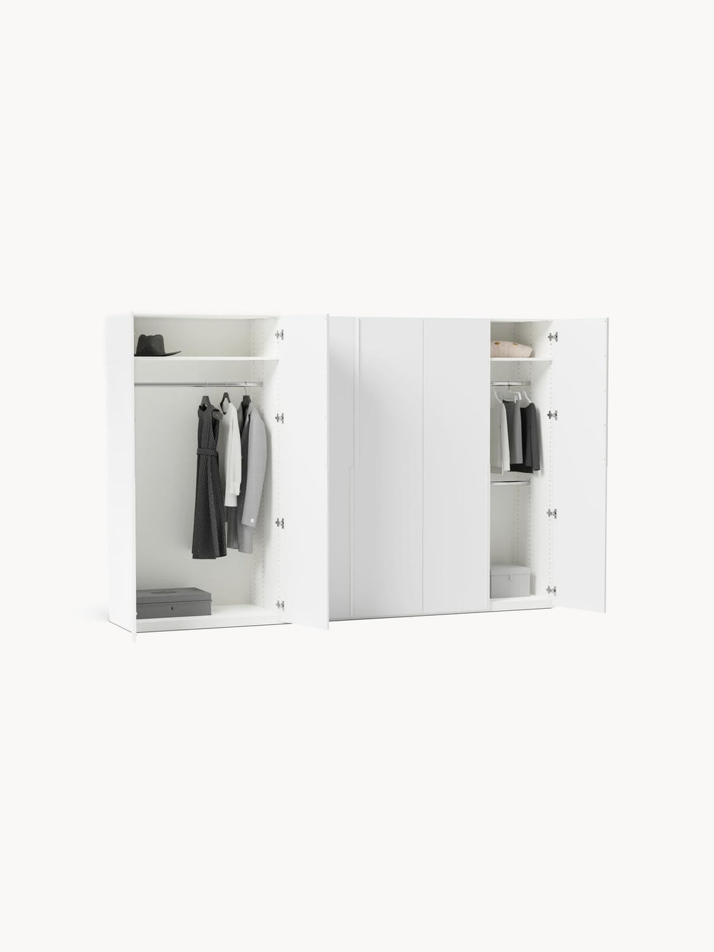 Dosso Modular Hinged Door Wardrobe, 300 cm Wide — available in several sizes