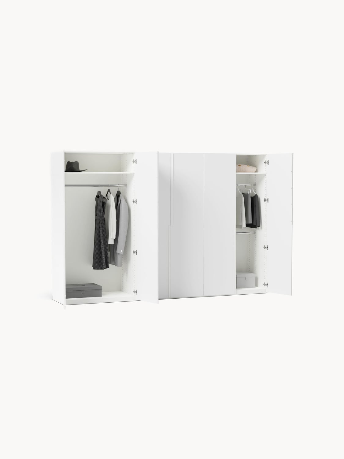 Dosso Modular Hinged Door Wardrobe, 300 cm Wide — available in several sizes
