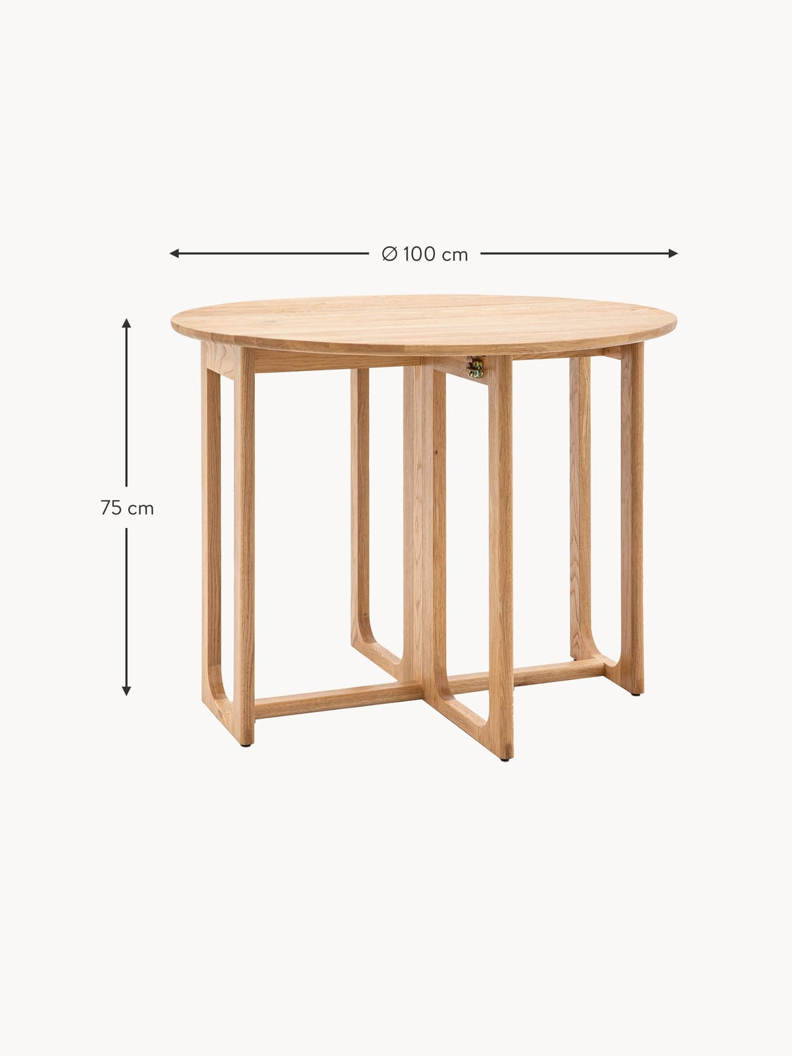 Novellara Round Folding Dining Table, Ø 100 cm