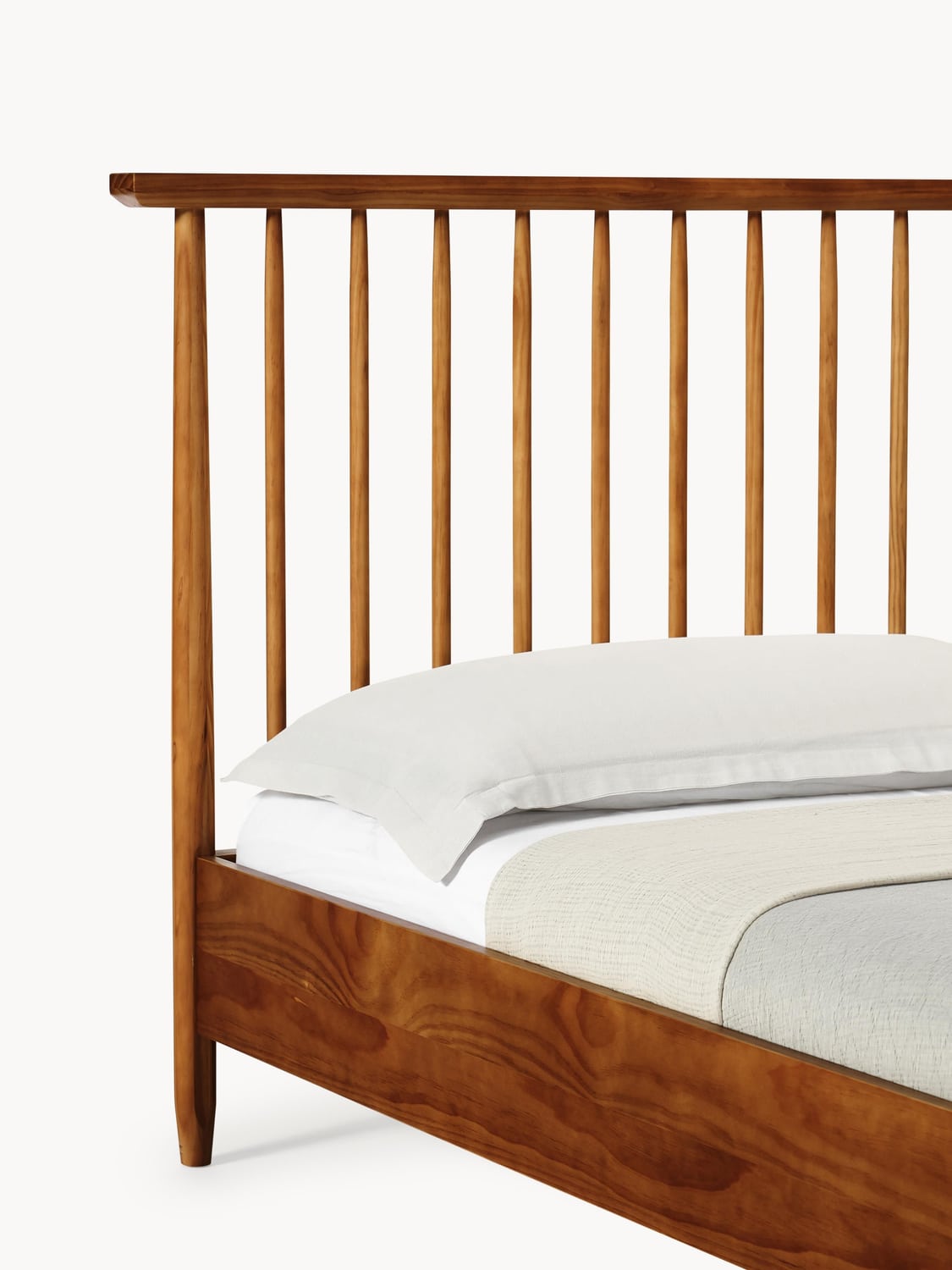 Novedrate Pine Wood Bed with Headboard