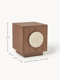 Pusiano Bedside Table with Travertine Handle