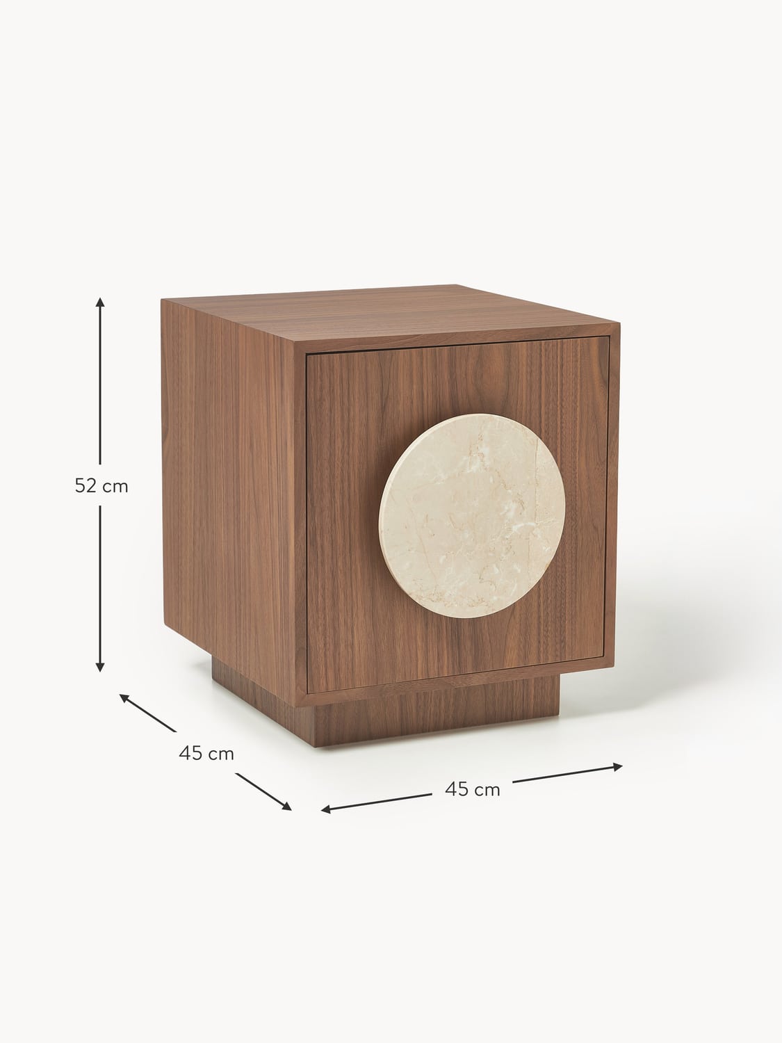 Pusiano Bedside Table with Travertine Handle