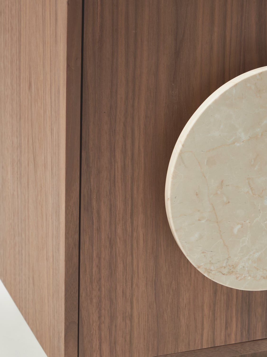 Pusiano Bedside Table with Travertine Handle