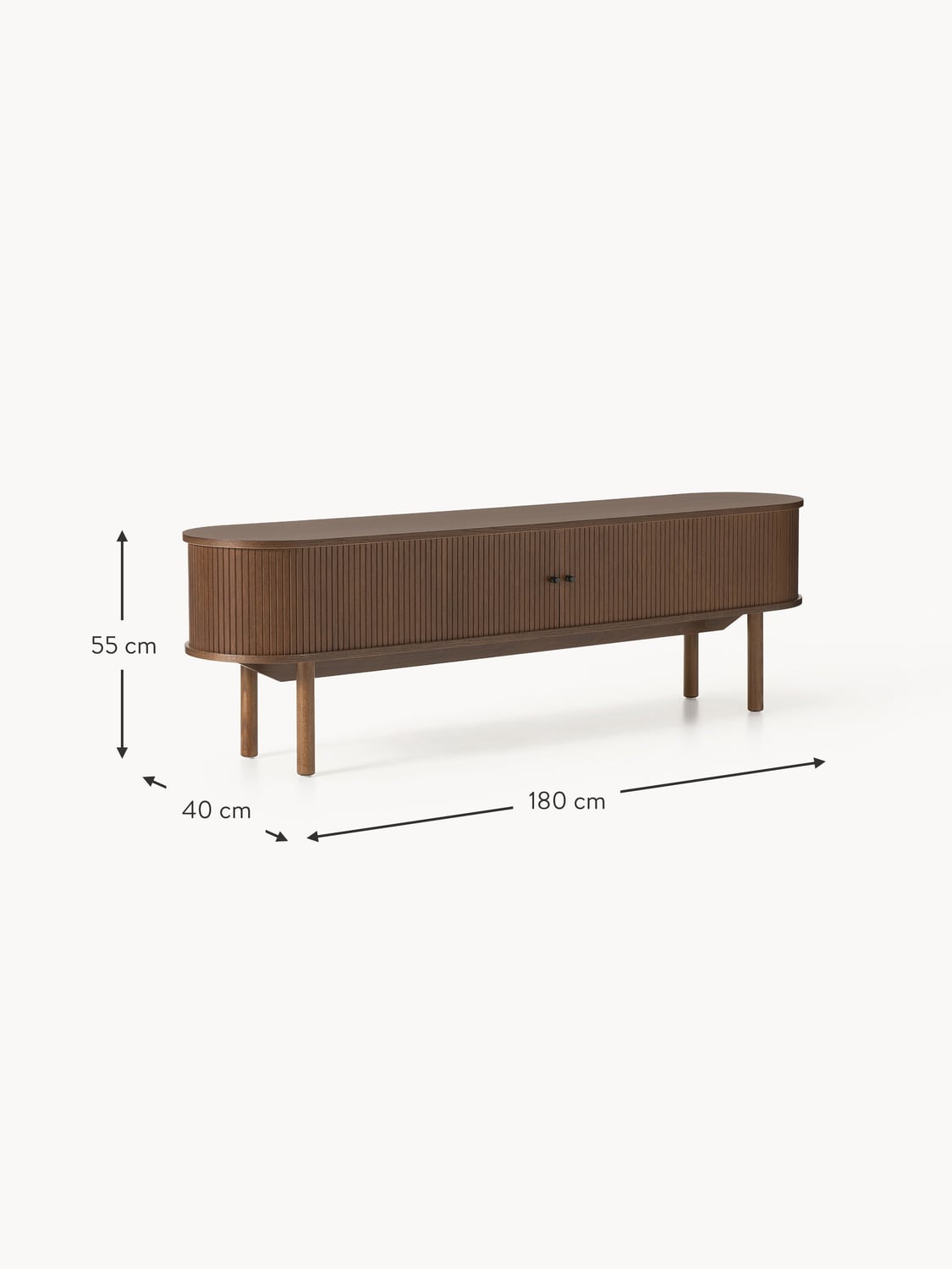 Zavattarello TV Stand with Fluted Front