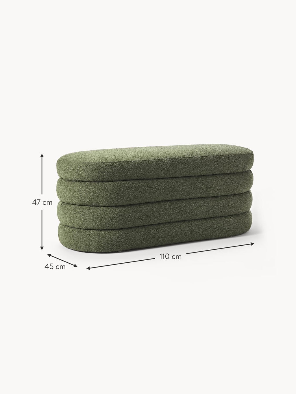 Alserio Bouclé Upholstered Bench