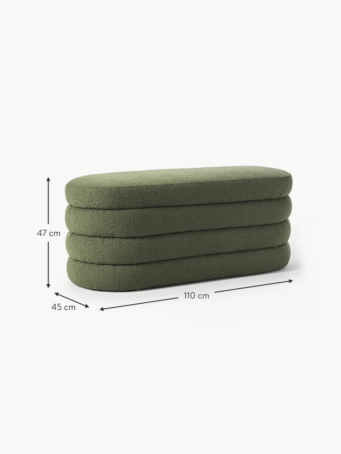 Alserio Bouclé Upholstered Bench