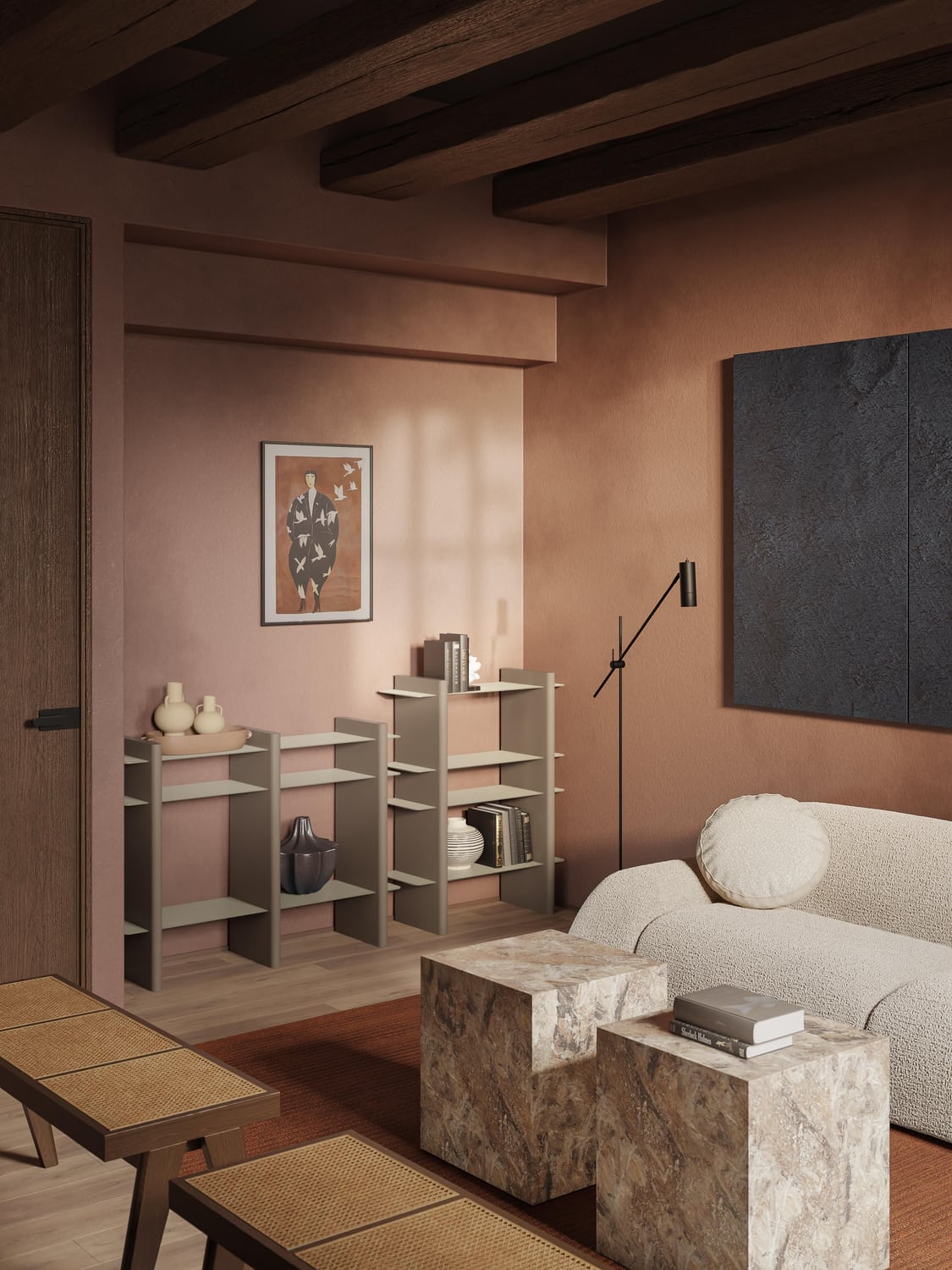 Albiolo Shelving Unit with Metal Elements