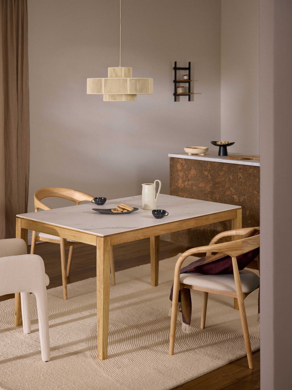 Veleso Marble Effect Dining Table — available in several sizes