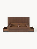 Eupilio Wooden Bed with Drawers and Headboard
