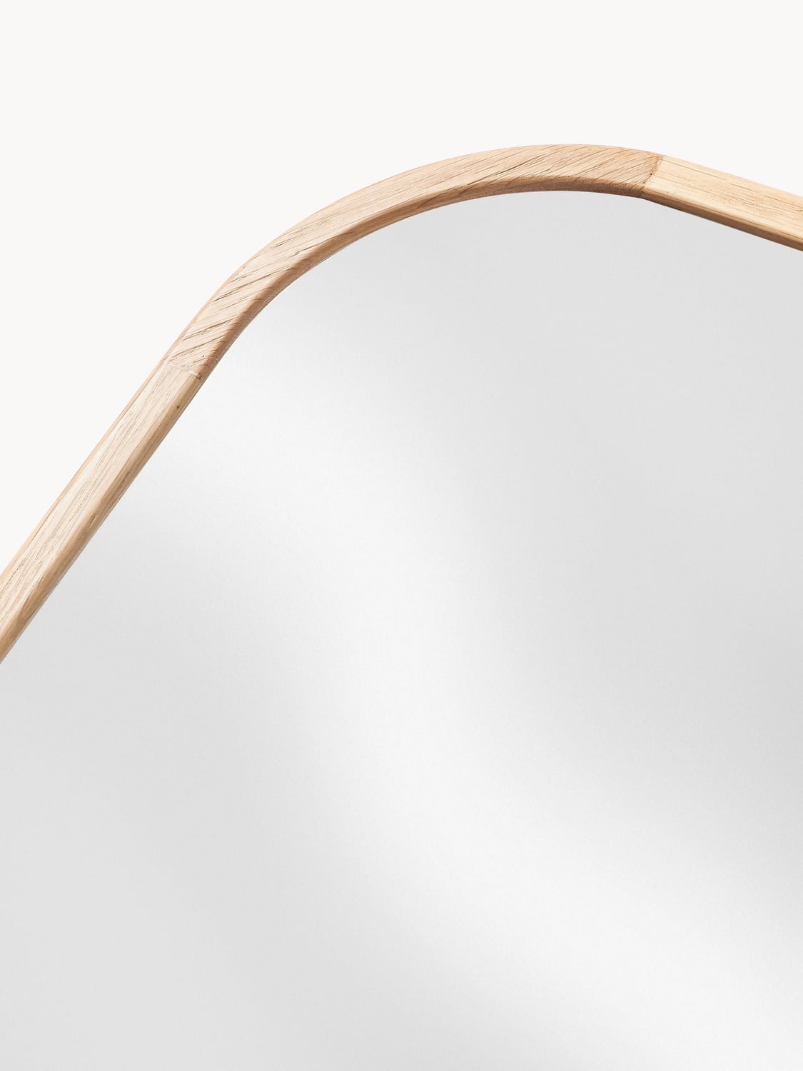 Rovellasca Full-Length Wall Mirror with Oak Wood Frame