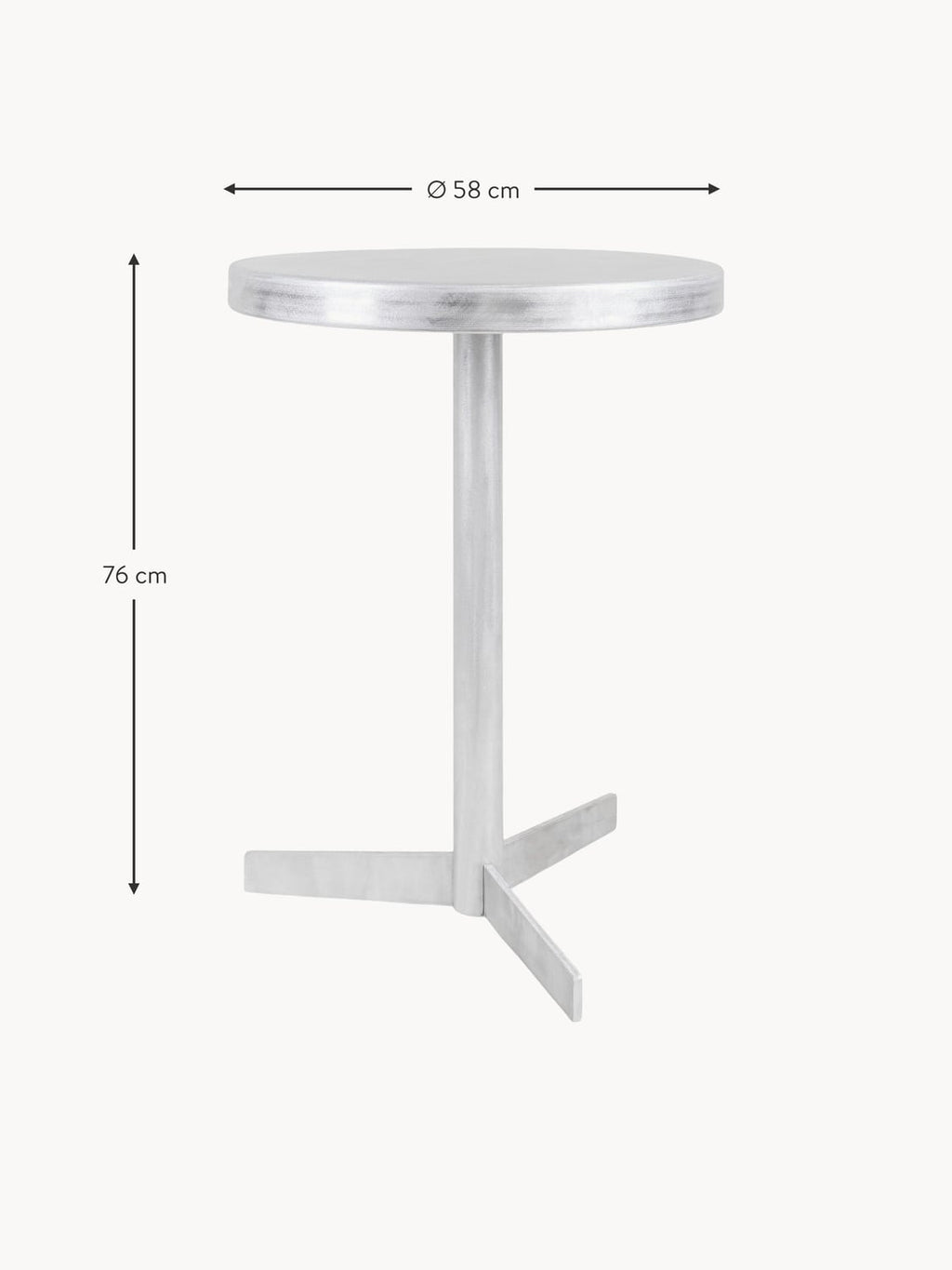 Ronago Round Metal Dining Table, Ø 58 cm