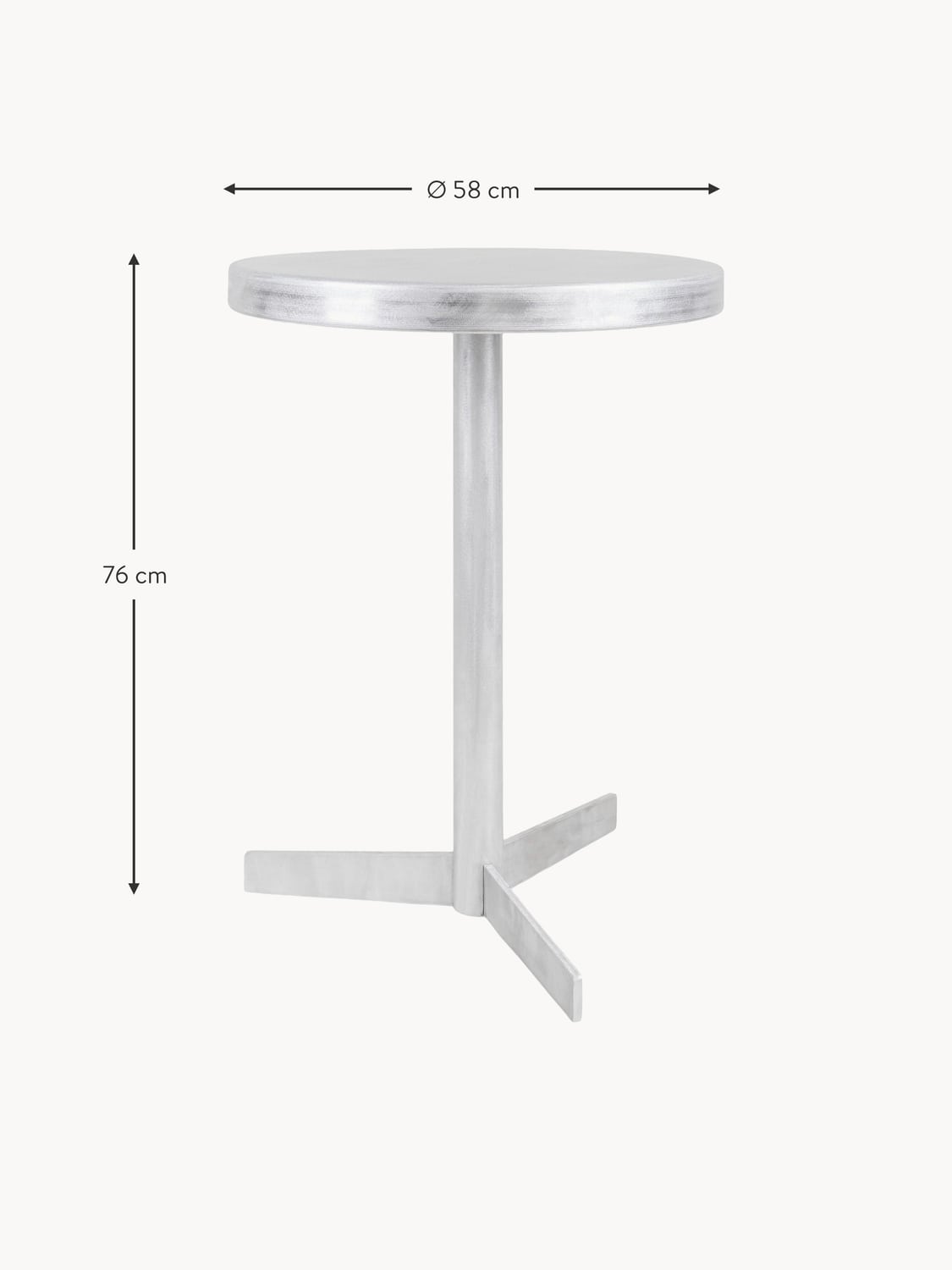 Ronago Round Metal Dining Table, Ø 58 cm
