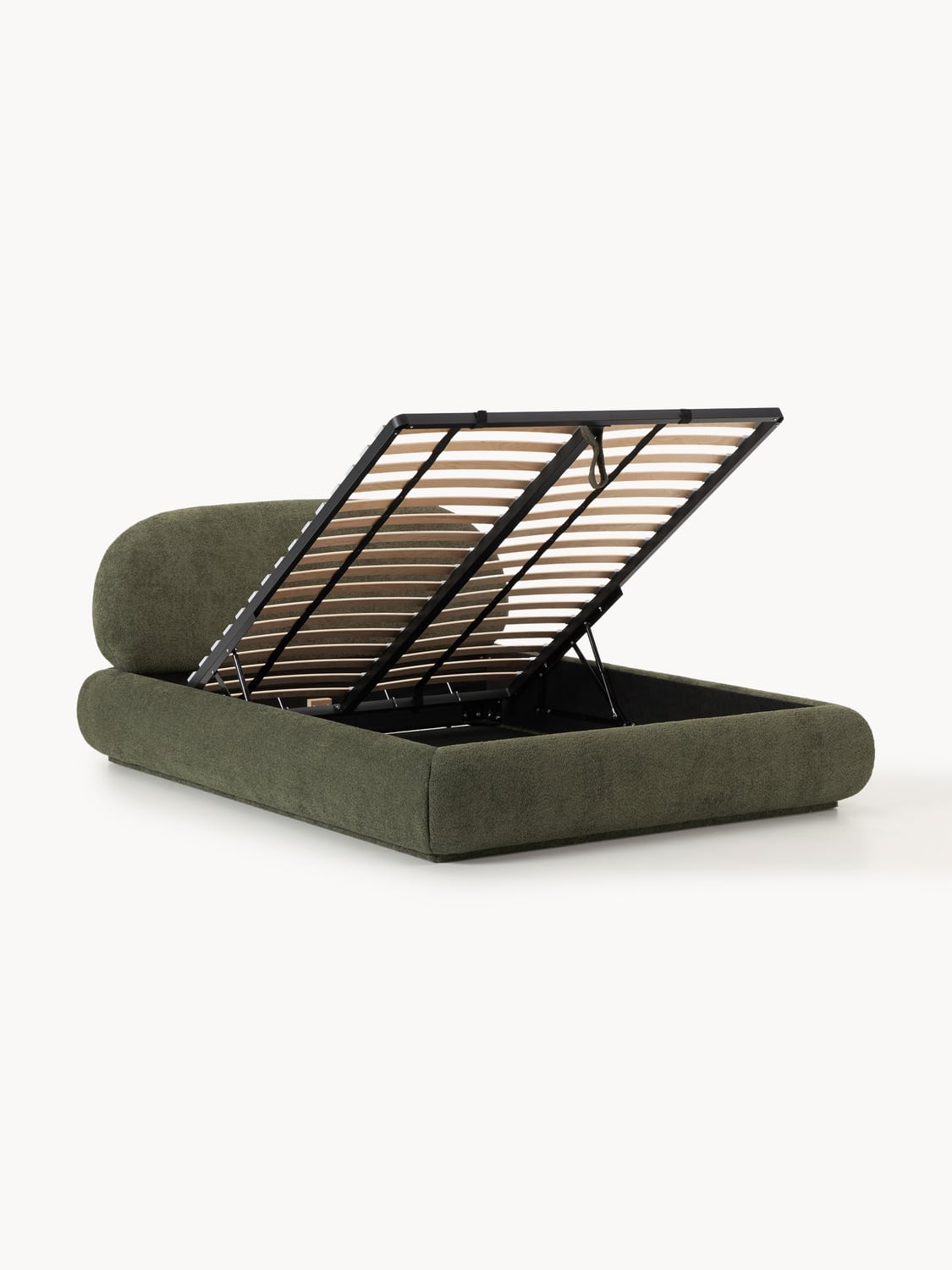 Corvara Upholstered Teddy Bouclé Bed with Storage