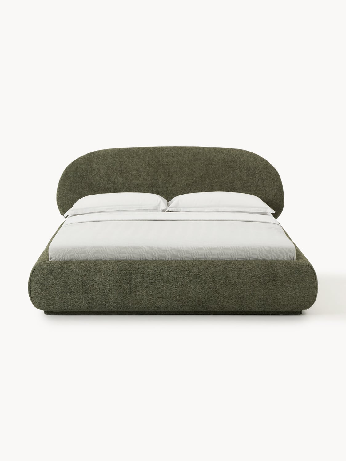 Corvara Upholstered Teddy Bouclé Bed with Storage