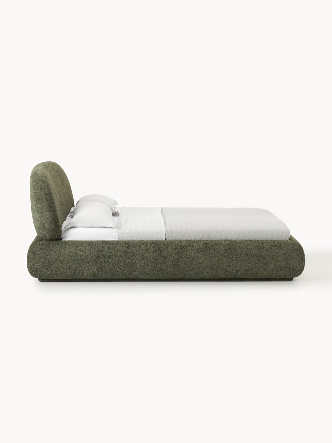 Corvara Upholstered Teddy Bouclé Bed with Storage