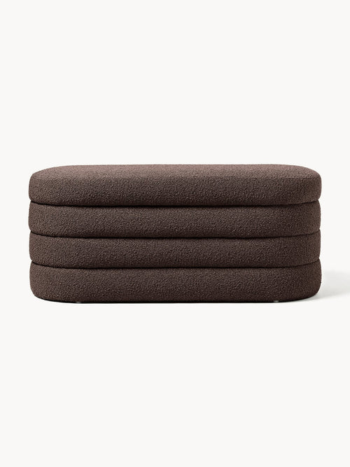 Alserio Bouclé Upholstered Bench with Storage Space