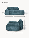 Bellara Teddy Bouclé Sofa (2-seater) with Chaise End