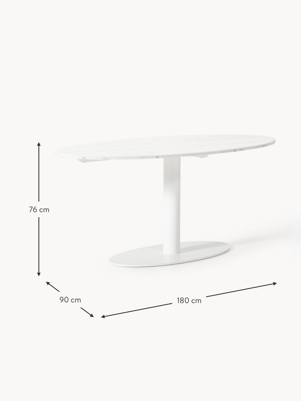 Cermenate Oval Marble Dining Table, 180 x 90 cm